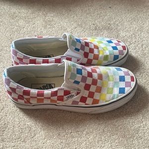 Vans Slide On Shoes - Size 7 - Rainbow - Worn A Few Times